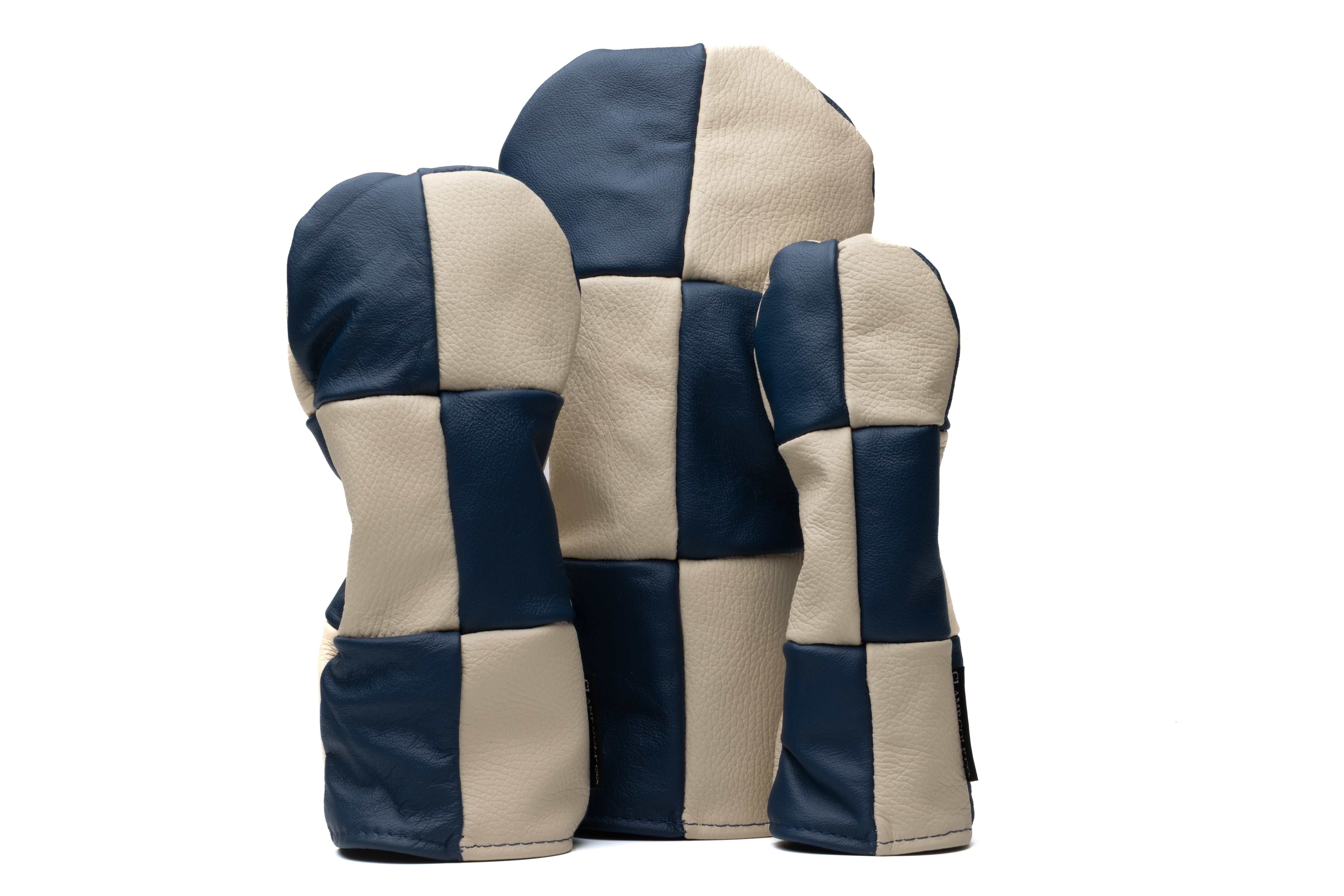 Navy & Cream Patchwork Genuine Leather Headcovers